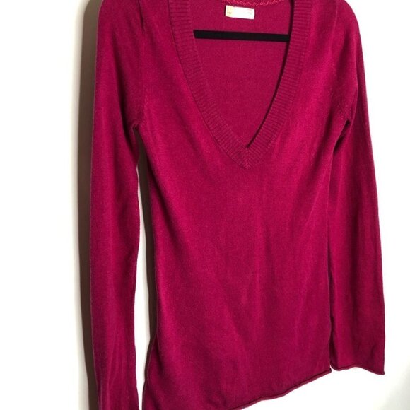 OLD NAVY V-neck Fuchsia Pink Deep-V Perfect Fit Long Sleeve Sweater SIZE SMALL - Picture 5 of 13